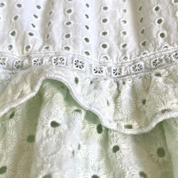 NEW Zara Mint Green Eyelet Embroidered Midi Dress Size Small - Picture 10 of 14